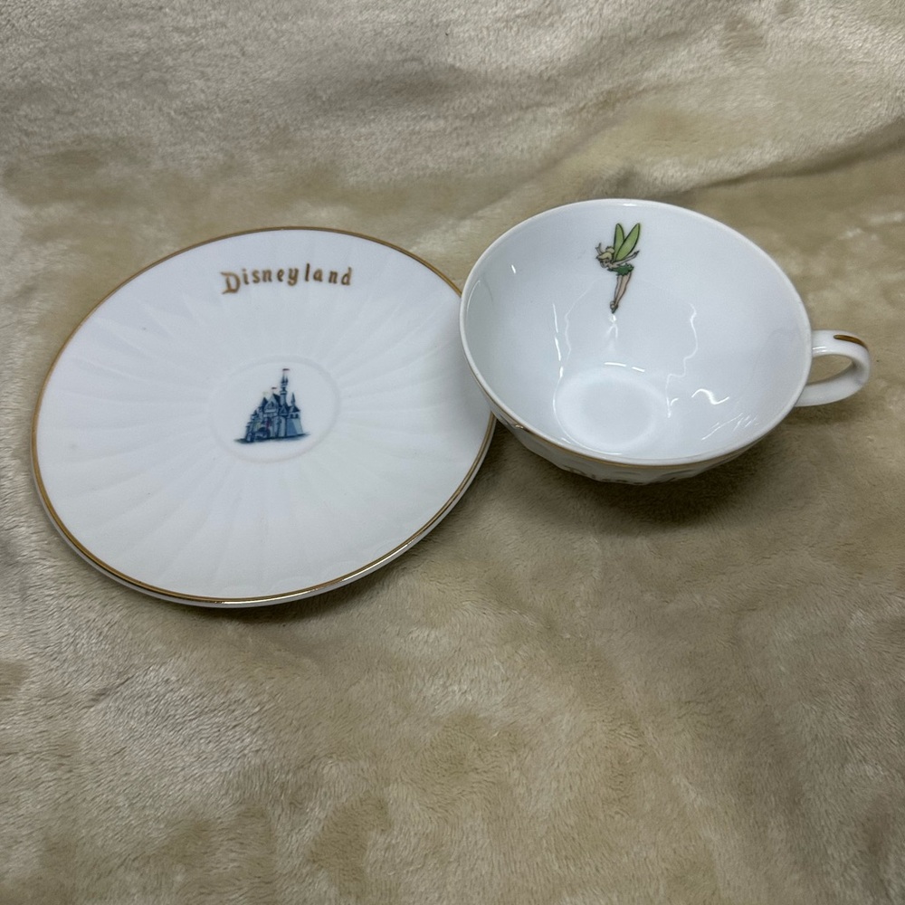 Vintage Disneyland Tea Cup & Saucer Featuring Tinkerbell and the Castle - Picture 3 of 10